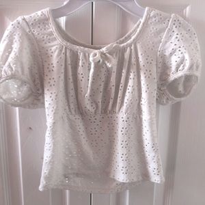 White ruffle top